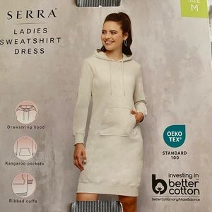NWT Serra Ladies Sweatshirt Dress Light gray M